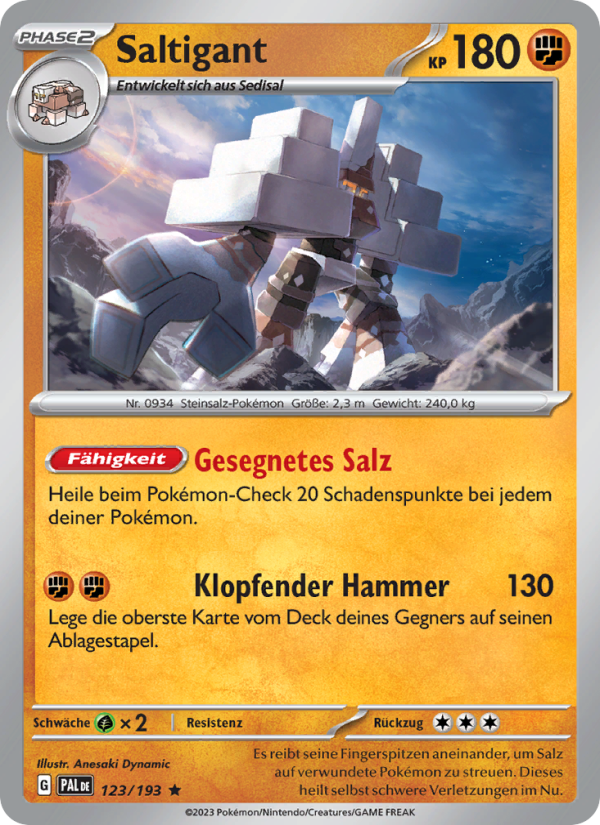 Saltigant 123 — Entwicklungen in Paldea (German Pokémon TCG card)