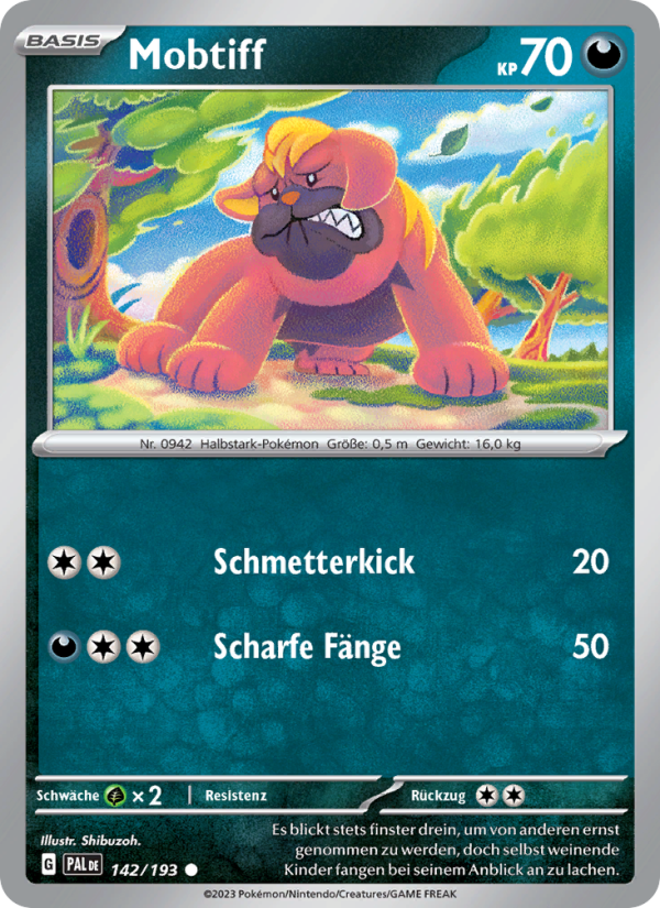 Mobtiff 142 — Entwicklungen in Paldea (German Pokémon TCG card)