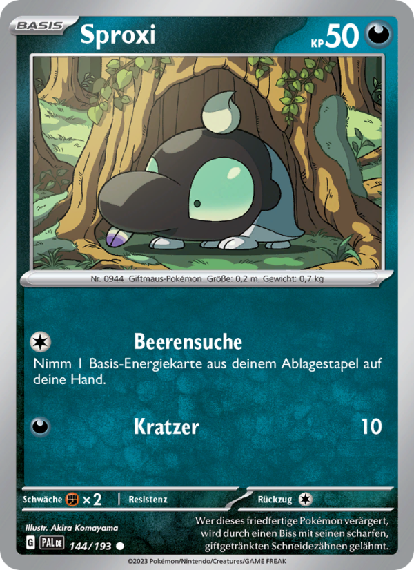 Sproxi 144 — Entwicklungen in Paldea (German Pokémon TCG card)