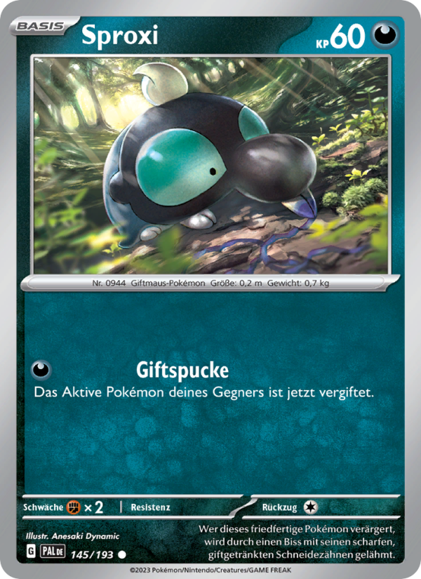 Sproxi 145 — Entwicklungen in Paldea (German Pokémon TCG card)