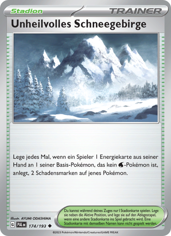 Unheilvolles Schneegebirge 174 — Entwicklungen in Paldea (German Pokémon TCG card)
