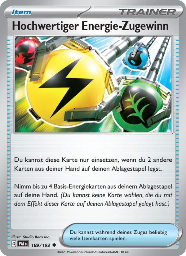 Hochwertiger Energie-Zugewinn 189 — Entwicklungen in Paldea (German Pokémon TCG card)