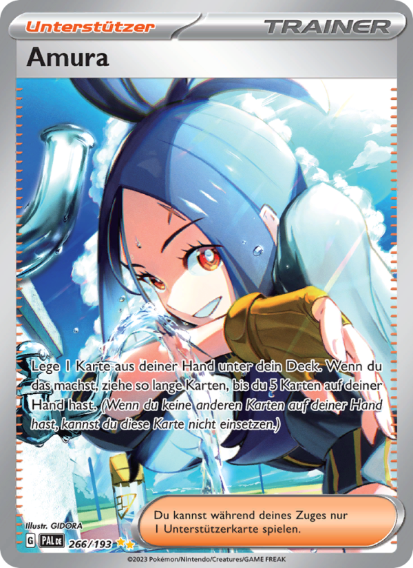 Amura 266 — Entwicklungen in Paldea (German Pokémon TCG card)