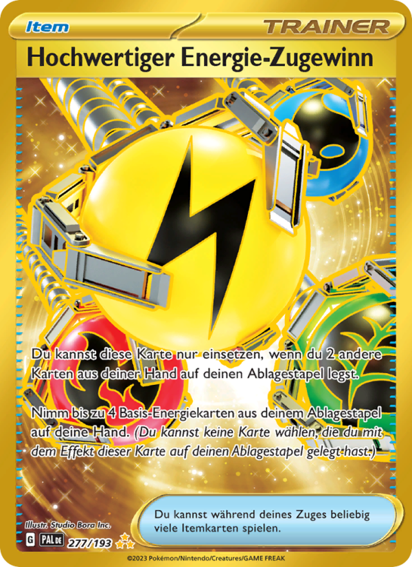 Hochwertiger Energie-Zugewinn 277 — Entwicklungen in Paldea (German Pokémon TCG card)