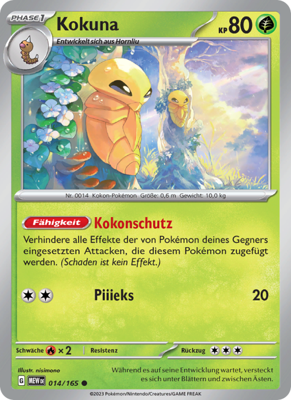 Kokuna Pokémon TCG cards