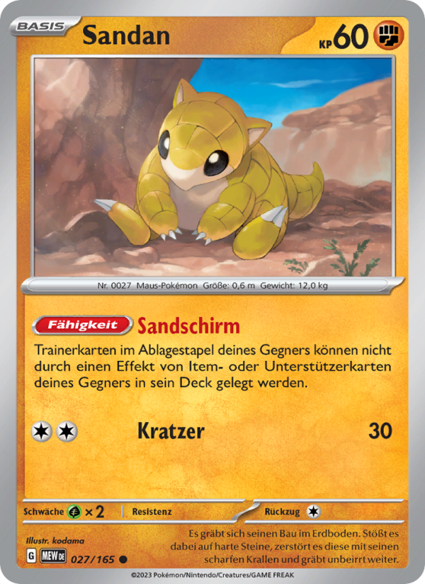 Sandan 027 — 151 (German Pokémon TCG card)