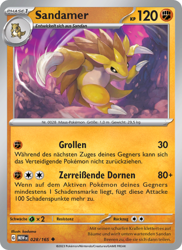 Sandamer Pokémon TCG cards