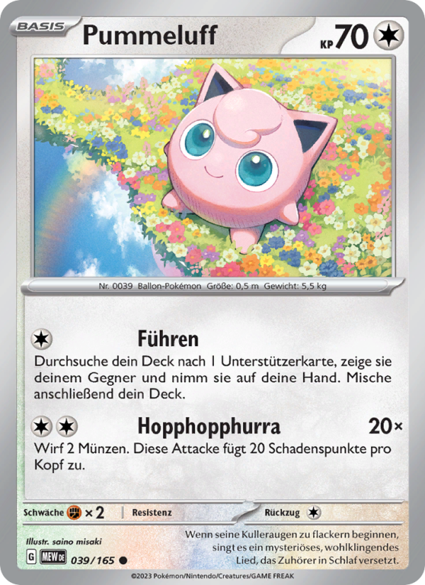 Pummeluff 039 — 151 (German Pokémon TCG card)