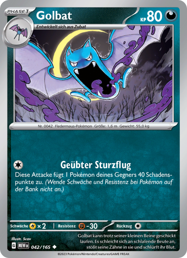 Golbat 042 — 151 (German Pokémon TCG card)