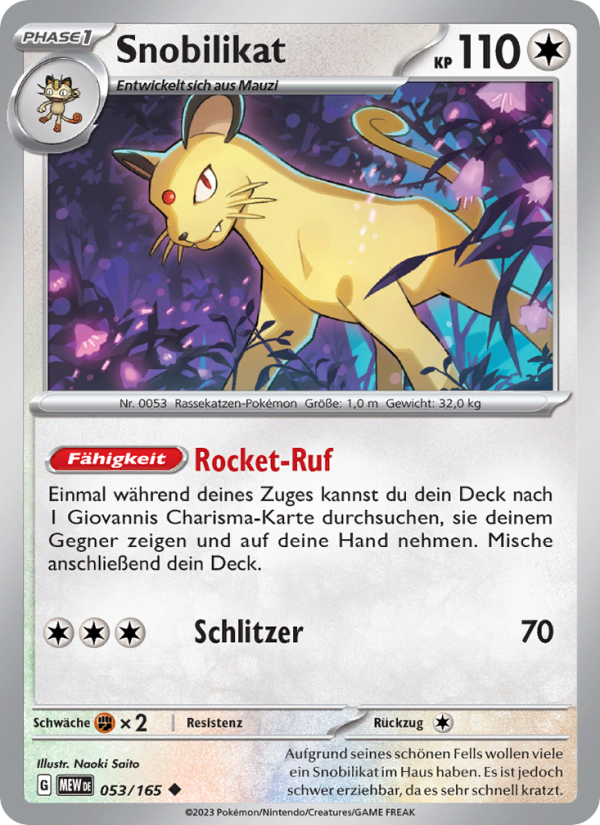 Snobilikat Pokémon TCG cards