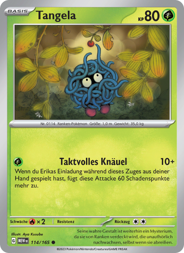Tangela 114 — 151 (German Pokémon TCG card)