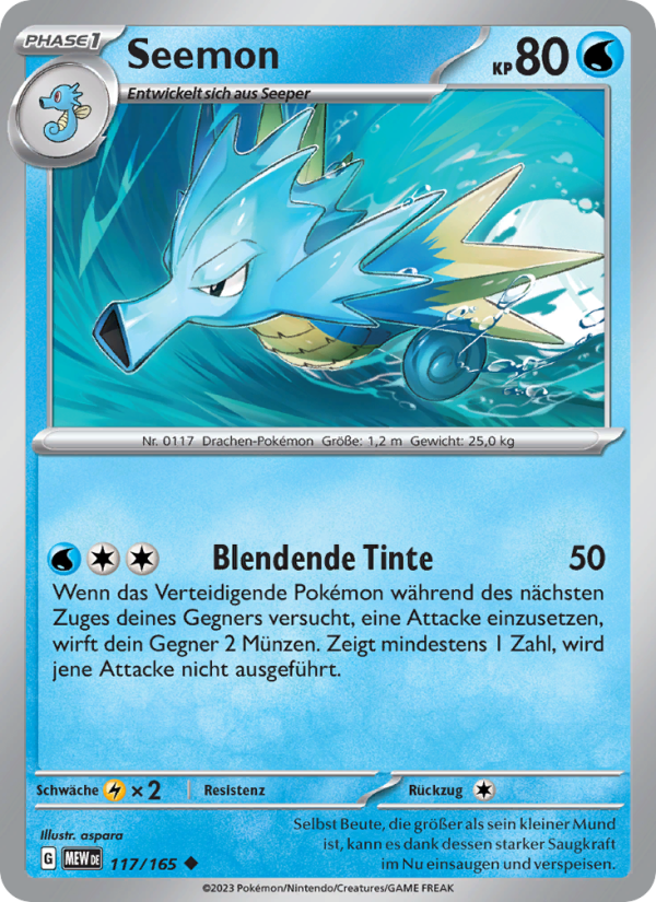 Seemon 117 — 151 (German Pokémon TCG card)
