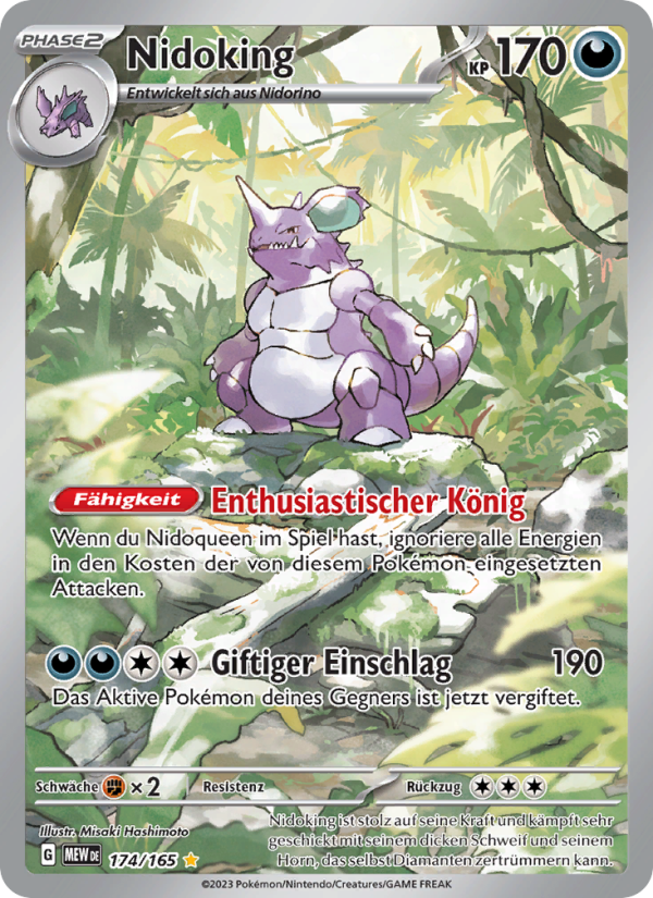 Nidoking 174 — 151 (German Pokémon TCG card)