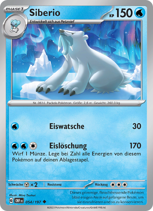 Siberio Pokémon TCG cards