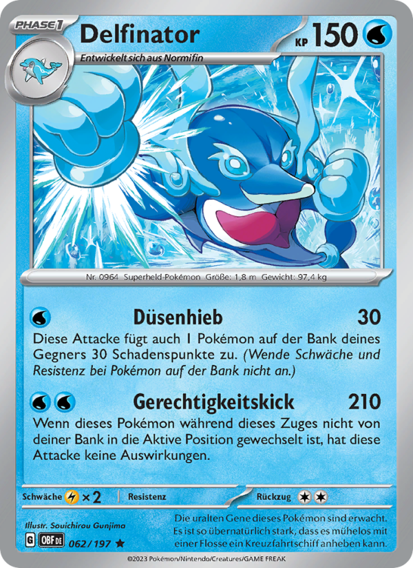 Delfinator 062 — Obsidian Flammen (German Pokémon TCG card)