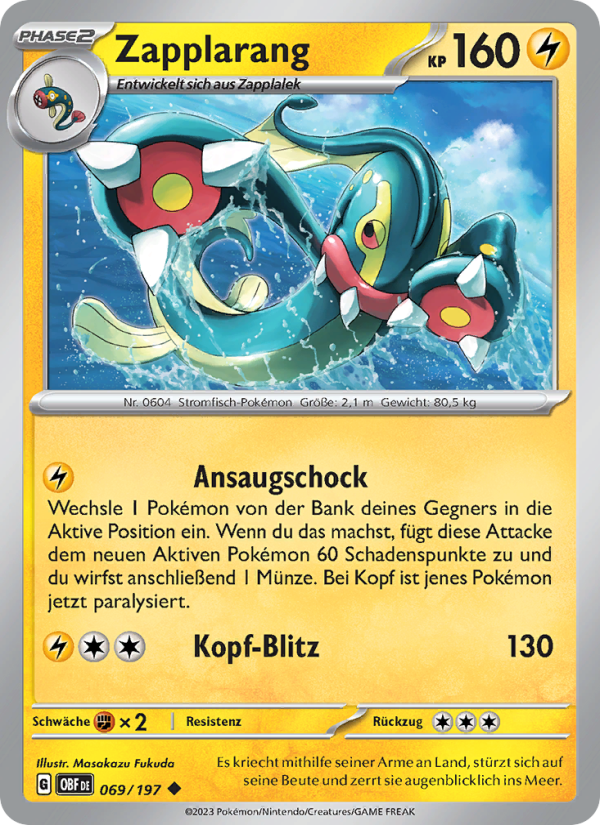 Zapplarang Pokémon TCG cards