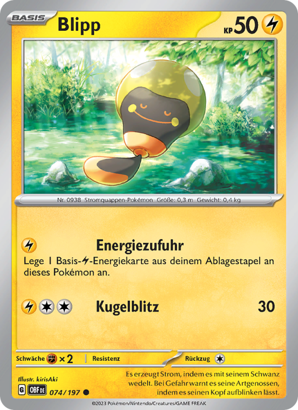 Blipp 074 — Obsidian Flammen (German Pokémon TCG card)
