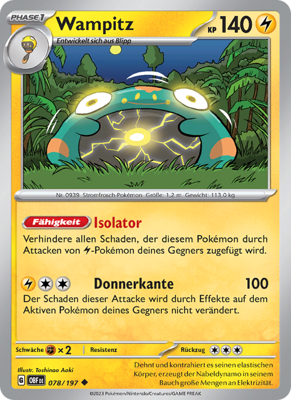 Wampitz 078 — Obsidian Flammen (German Pokémon TCG card)