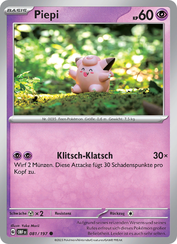 Piepi 081 — Obsidian Flames (German Pokémon TCG card)