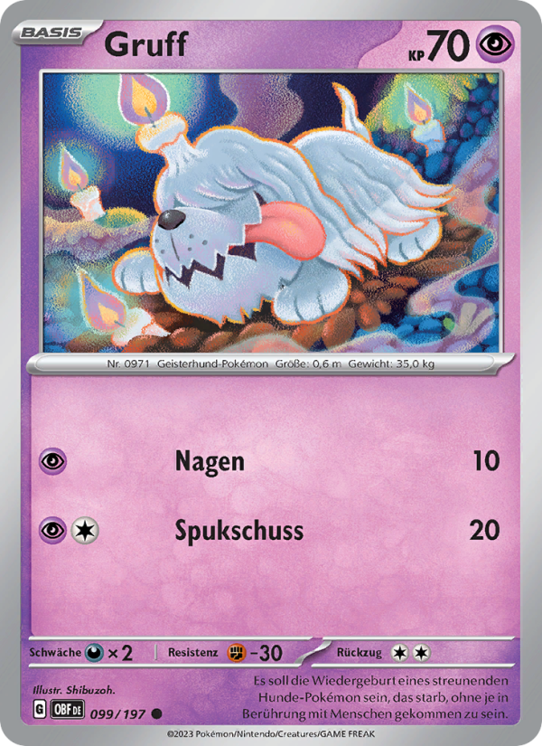 Gruff 099 — Obsidian Flammen (German Pokémon TCG card)