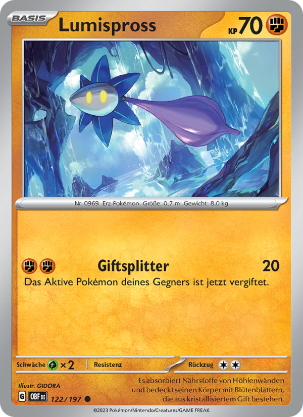 Lumispross 122 — Obsidian Flammen (German Pokémon TCG card)