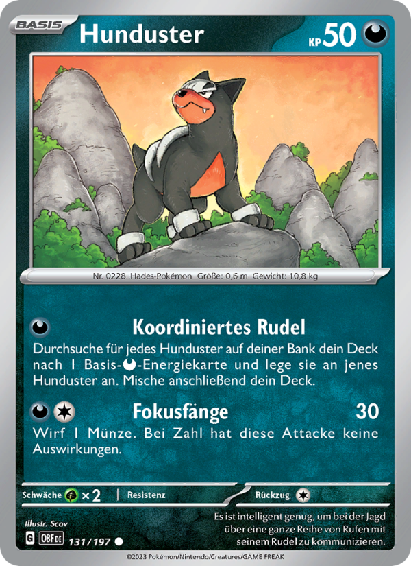 Hunduster Pokémon TCG cards