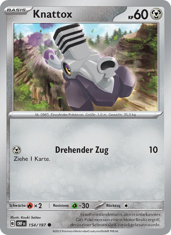 Knattox 154 — Obsidian Flammen (German Pokémon TCG card)