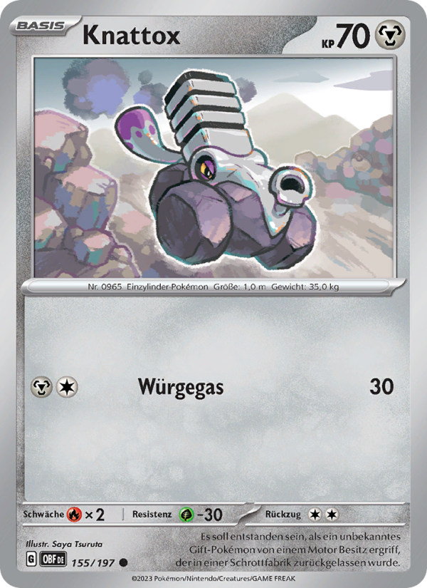 Knattox 155 — Obsidian Flammen (German Pokémon TCG card)