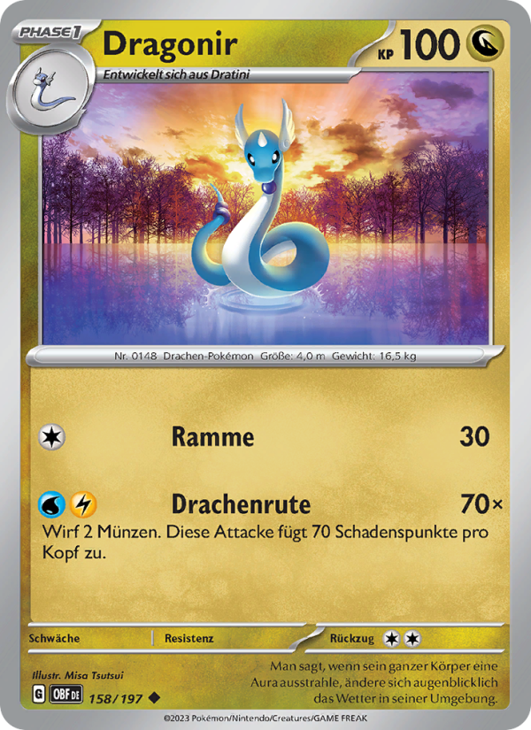Dragonir 158 — Obsidian Flames (German Pokémon TCG card)