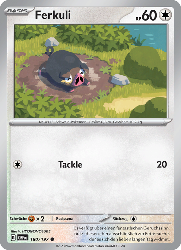 Ferkuli 180 — Obsidian Flammen (German Pokémon TCG card)