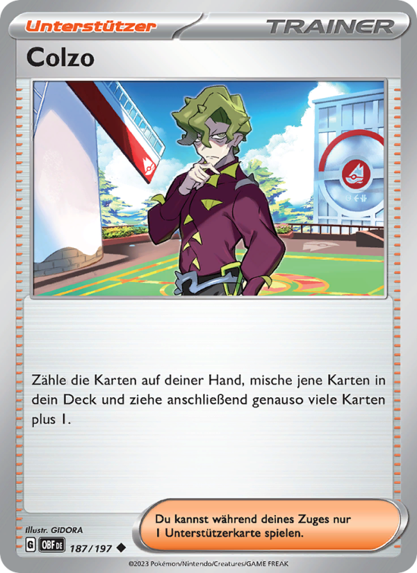 Colzo 187 — Obsidian Flammen (German Pokémon TCG card)