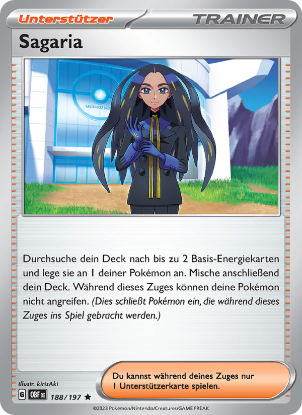 Sagaria 188 — Obsidian Flammen (German Pokémon TCG card)