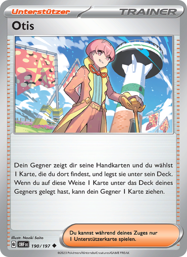 Otis 190 — Obsidian Flammen (German Pokémon TCG card)