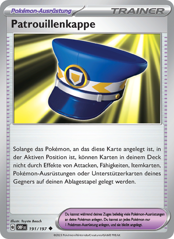 Patrouillenkappe 191 — Obsidian Flammen (German Pokémon TCG card)