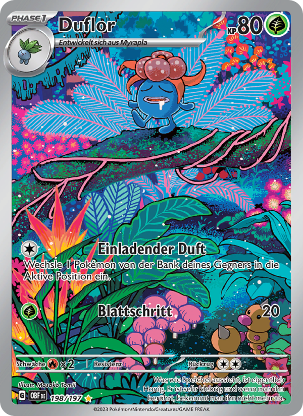 Duflor 198 — Obsidian Flammen (German Pokémon TCG card)