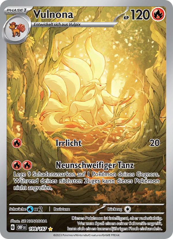 Vulnona 199 — Obsidian Flammen (German Pokémon TCG card)