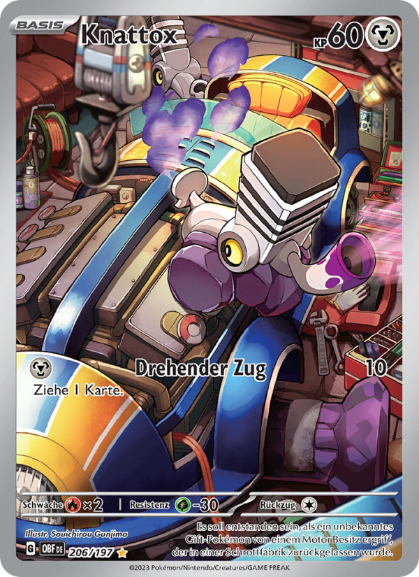 Knattox 206 — Obsidian Flammen (German Pokémon TCG card)
