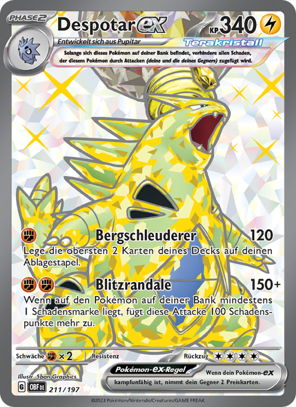 Despotar-ex 211 — Obsidian Flammen (German Pokémon TCG card)