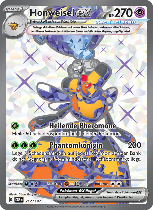 Honweisel-ex 212 — Obsidian Flammen (German Pokémon TCG card)