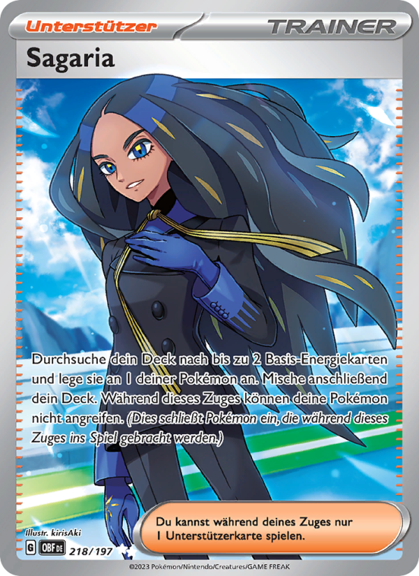 Sagaria 218 — Obsidian Flammen (German Pokémon TCG card)