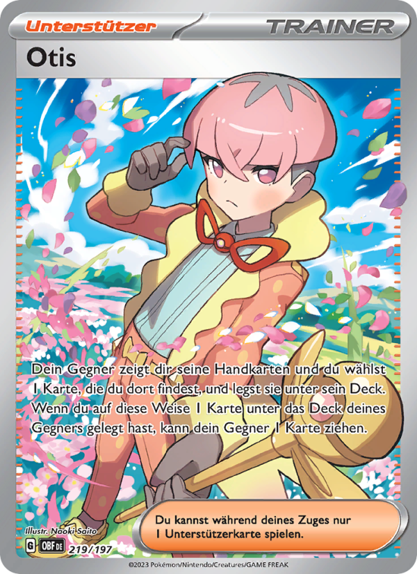 Otis 219 — Obsidian Flammen (German Pokémon TCG card)