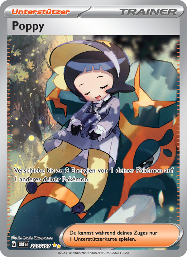 Poppy 227 — Obsidian Flammen (German Pokémon TCG card)