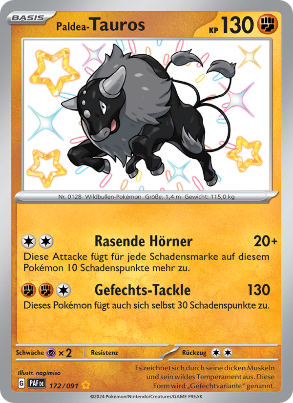 Paldea-Tauros 172 — Paldeas Schicksale (German Pokémon TCG card)