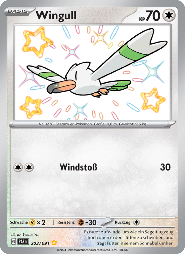 Wingull 203 — Paldeas Schicksale (German Pokémon TCG card)
