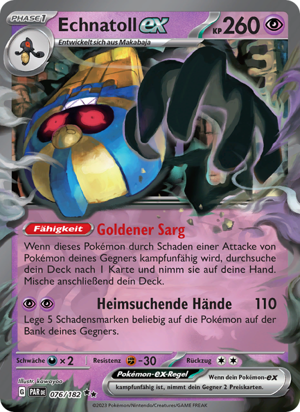 Echnatoll-ex 076 — Paradoxrift (German Pokémon TCG card)