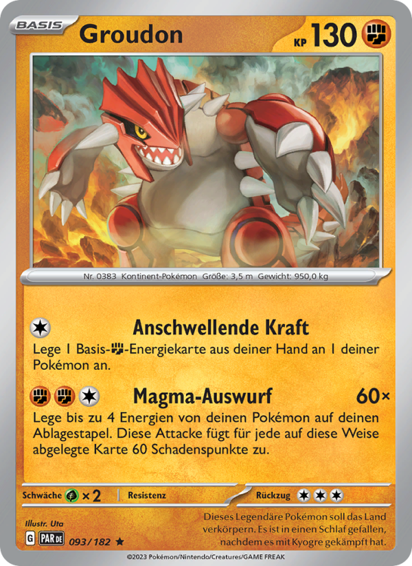 Groudon 093 — Paradoxrift (German Pokémon TCG card)