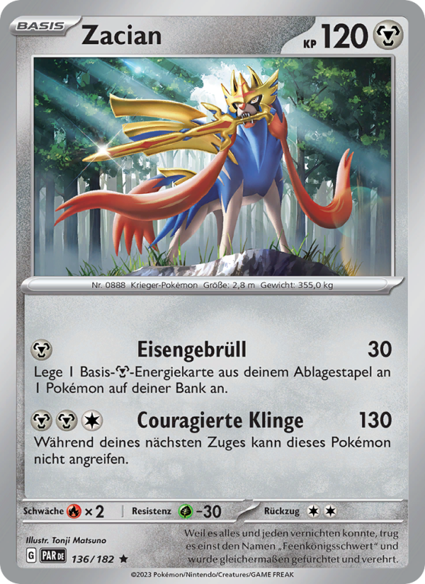 Zacian 136 — Paradoxrift (German Pokémon TCG card)