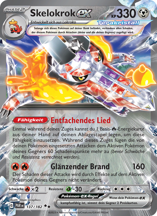 Skelokrok-ex 137 — Paradoxrift (German Pokémon TCG card)