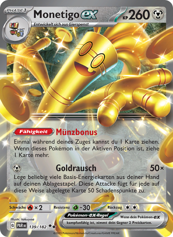 Monetigo-ex 139 — Paradoxrift (German Pokémon TCG card)