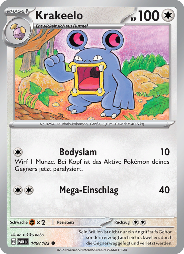 Krakeelo 149 — Paradoxrift (German Pokémon TCG card)